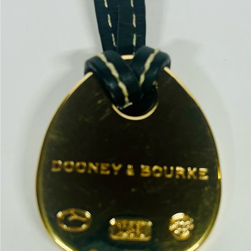 Classic Black Leather Dooney & Bourke Keychain with Blue Duck Emblem - Picture 3 of 7